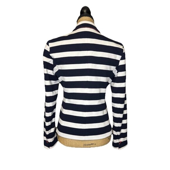 GAP THE ACADEMY BLAZER Striped Navy Nautical Academia Career Office Preppy Sz 6 - Picture 3 of 12